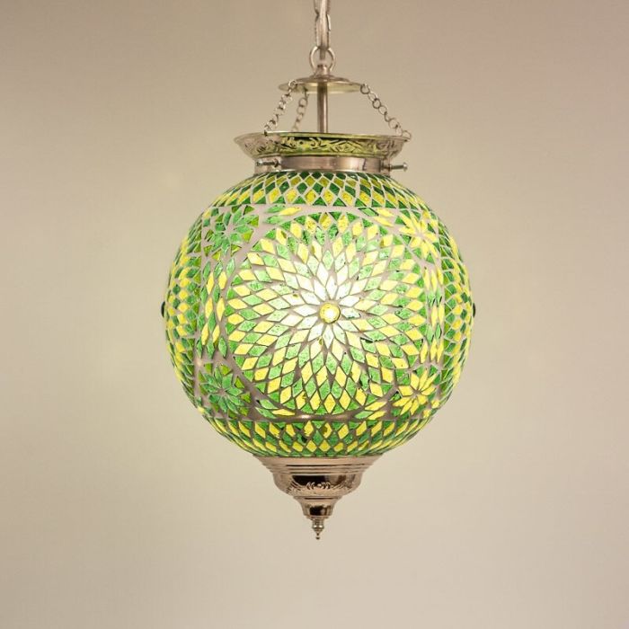 Suspension orientale verte mosaïque, Aziza