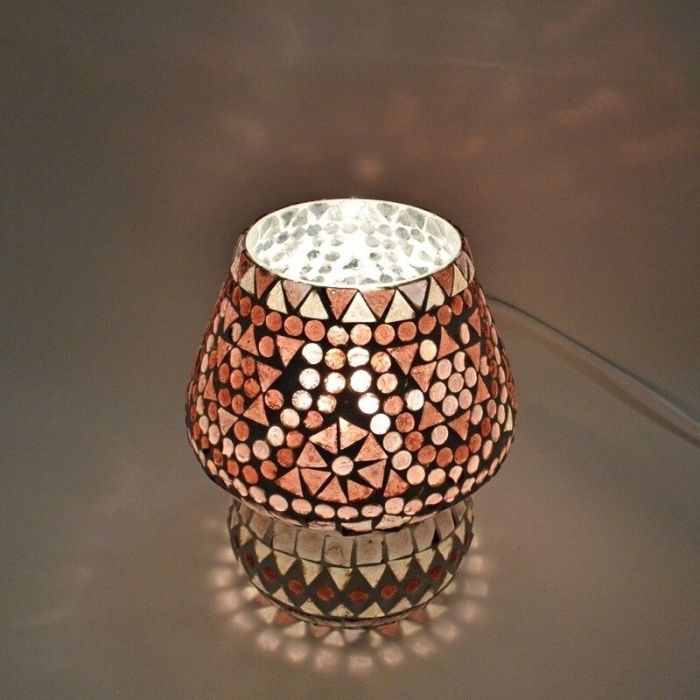 Lampe de table orientale violette mosaïque, Rachel