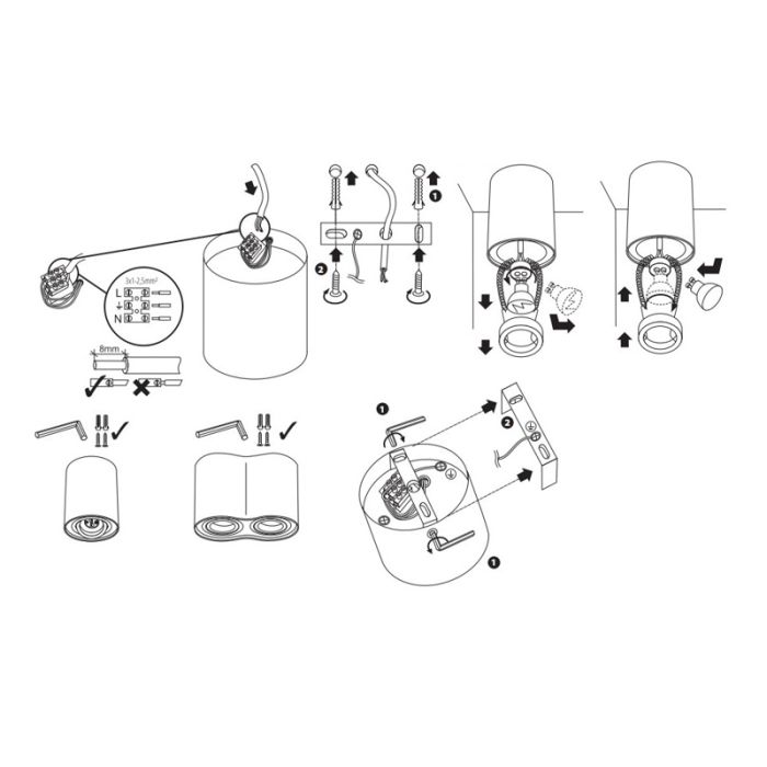 Spot en saillie blanc moderne, Onno