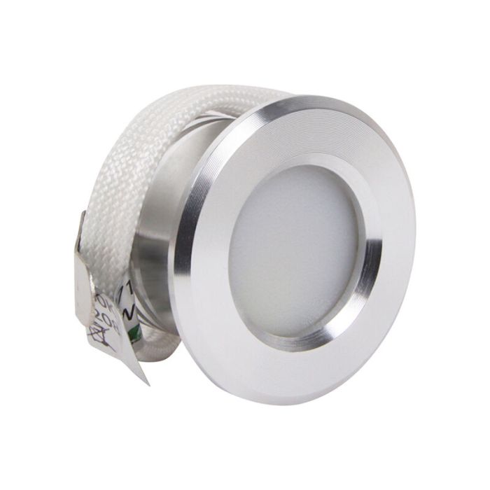 Mini spot encastrable en aluminium argenté, Philomena, 1,5W, 2700K LED, IP44