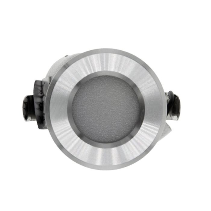 Mini spot encastrable en aluminium argenté, Philomena, 1,5W, 2700K LED, IP44