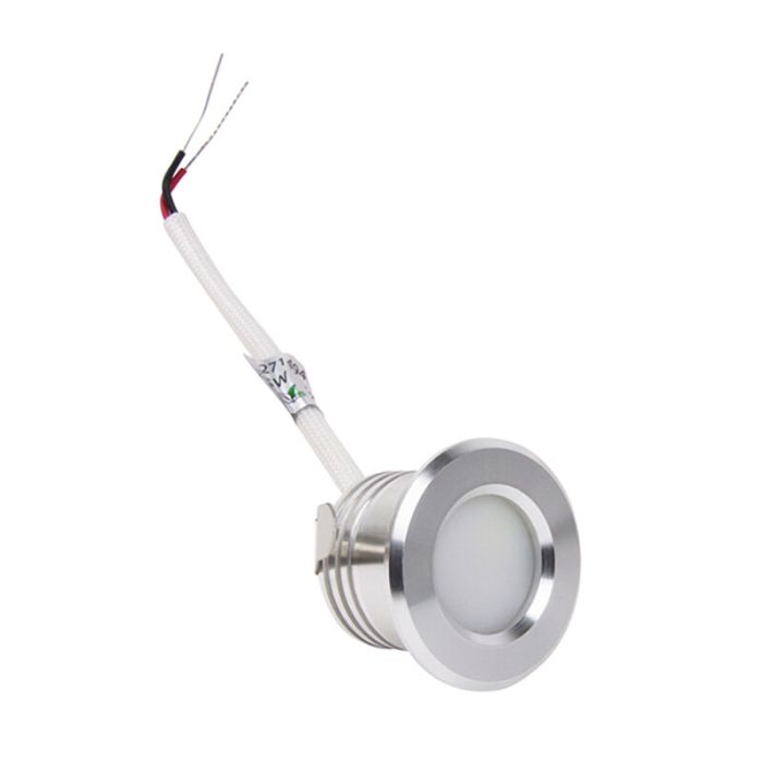 Mini spot encastrable en aluminium argenté, Philomena, 1,5W, 2700K LED, IP44