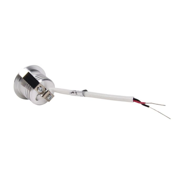 Mini spot encastrable en aluminium argenté, Philomena, 1,5W, 2700K LED, IP44