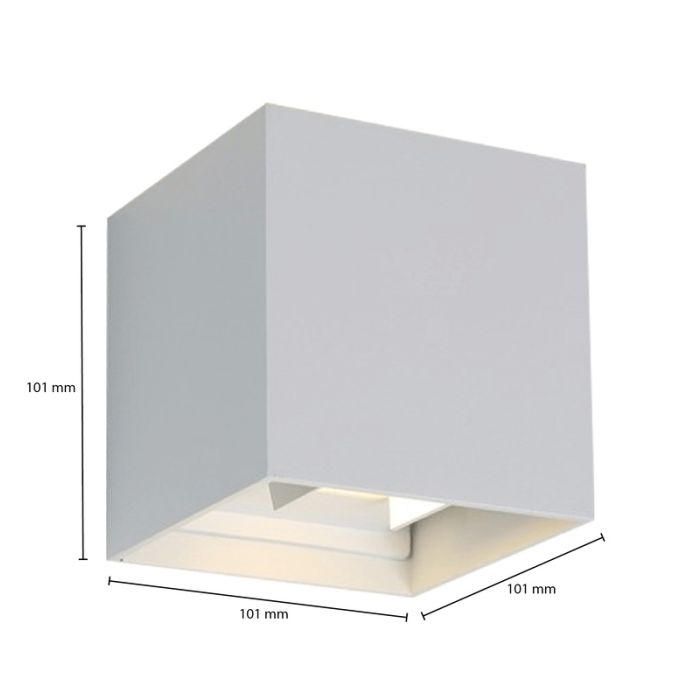 Luminaire extérieur blanc en aluminium, Dion, 6W, 2700K LED, IP65