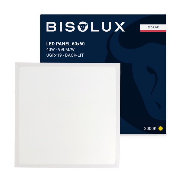 Panneau LED 60x60 - 40W - 3000K - UGR<19 - rétroéclairée