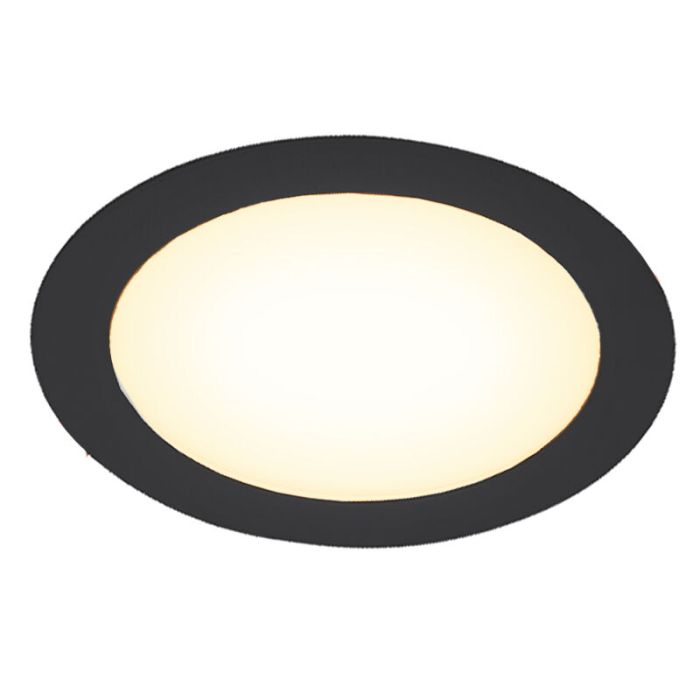 Downlight en aluminium noir, Umbriel, 18W, 3000K LED, IP44