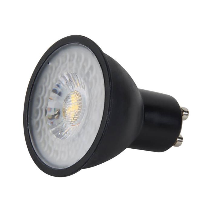 Ampoule LED GU10 gradable Antonie, noir, 7W, 2700K