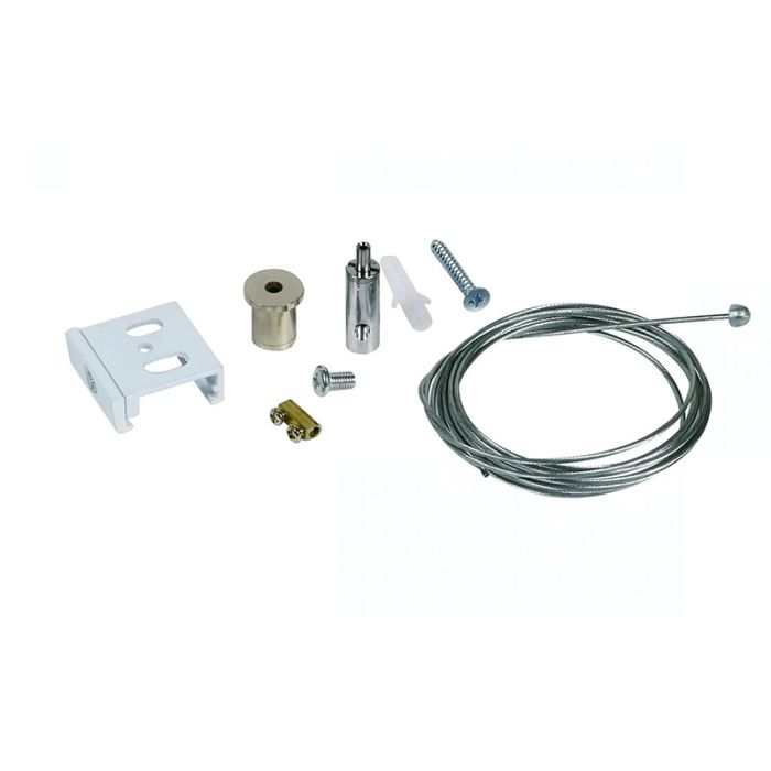Kit de suspension pour éclairage sur rail triphasé, 5 mètres, blanc, Pro