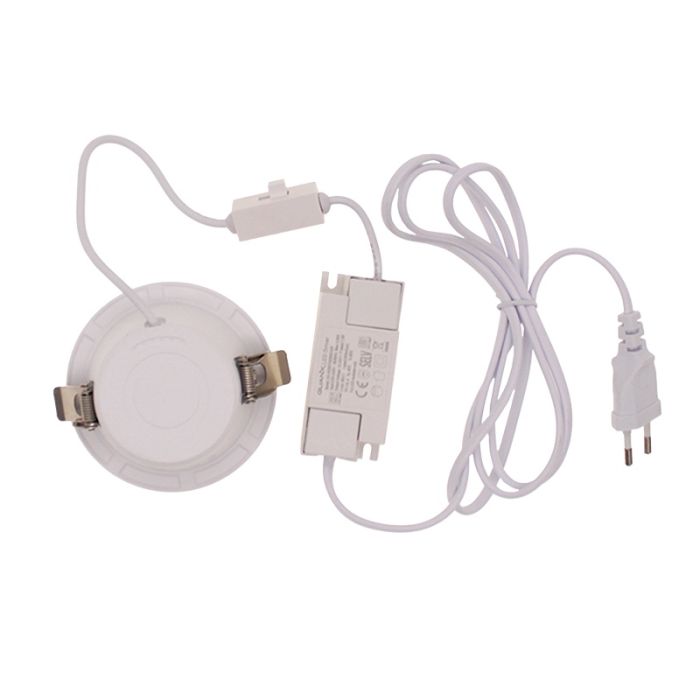 Downlight blanc en aluminium, Maud, 16W, white switch LED, IP22