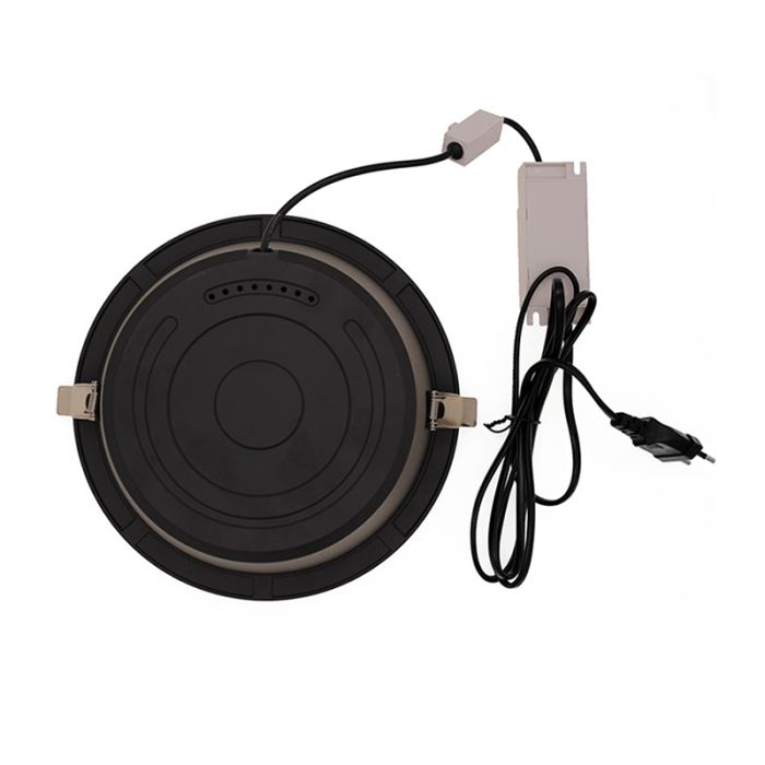 Downlight noir en aluminium, Maud, 16W, white switch LED, IP22