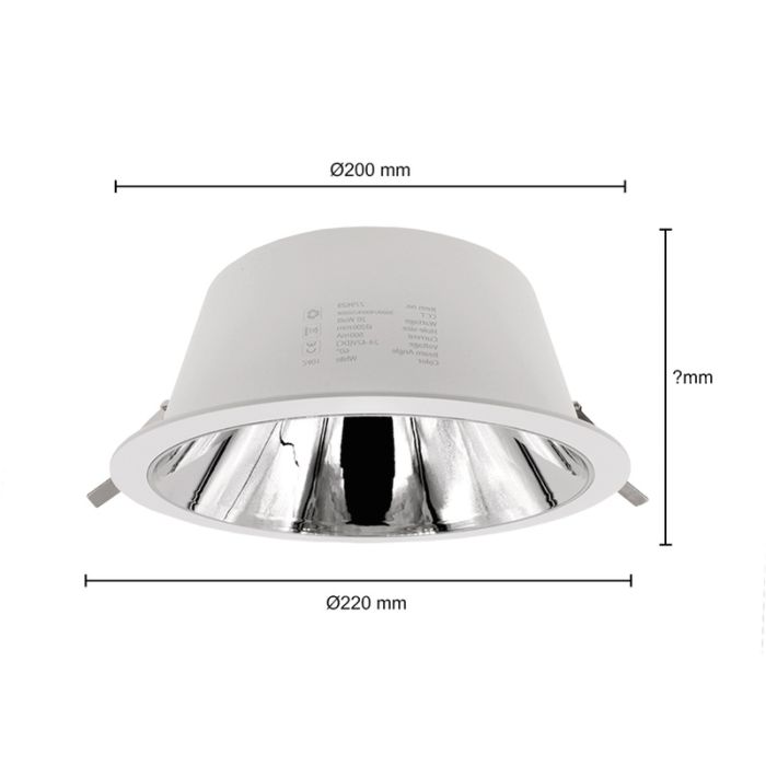 Downlight blanc en aluminium, Maud, 20W, white switch LED, IP22
