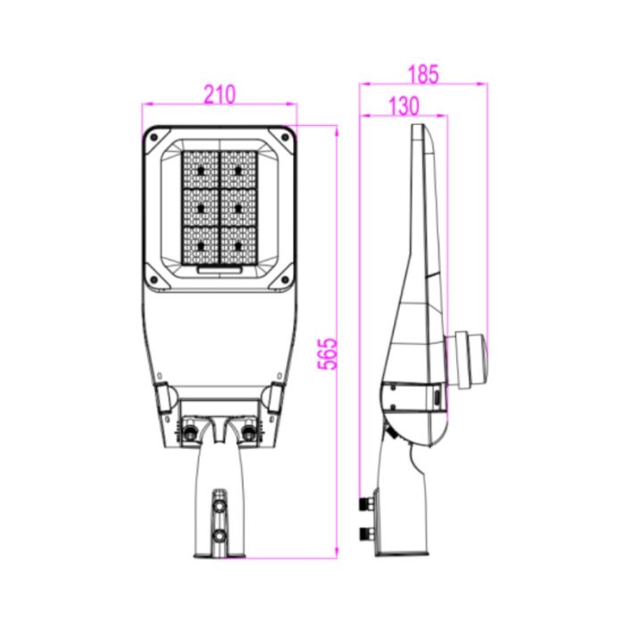 LED réverbère Vienna, 100 Watt, 4000K, garantie de 2 ans