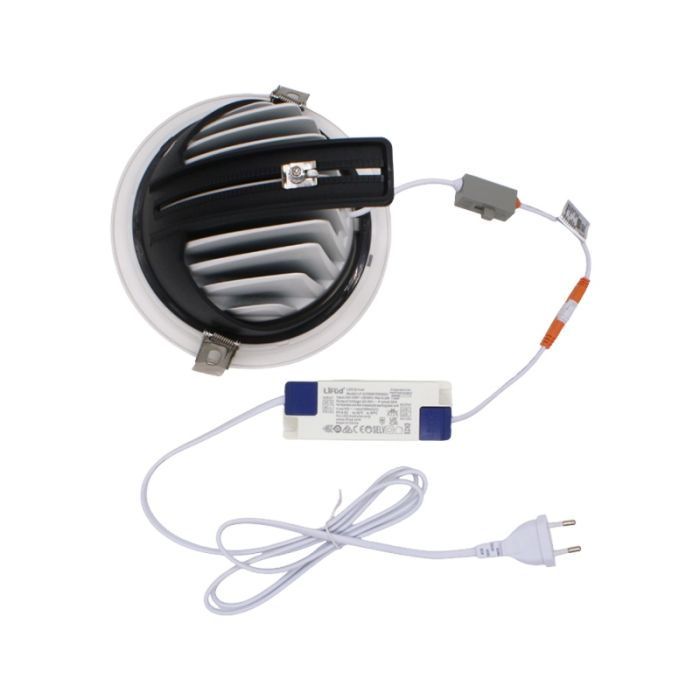 Downlight blanc en aluminium, Anjuli, 15W, white switch LED