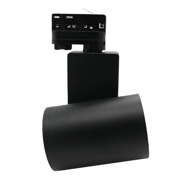 Spot triphasé noir Deena, 38W, 3000K, Pro
