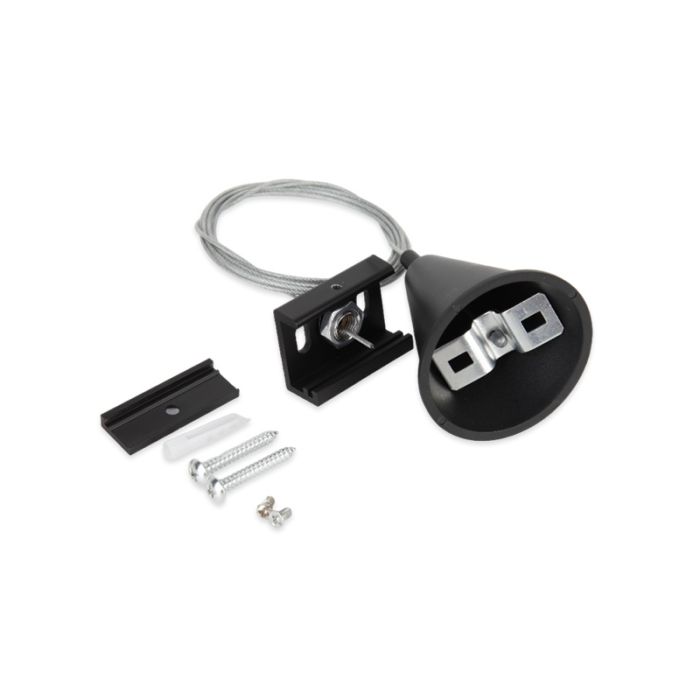 Kit de suspension pour éclairage sur rail triphasé, 1,5 mètres, noir, Pro