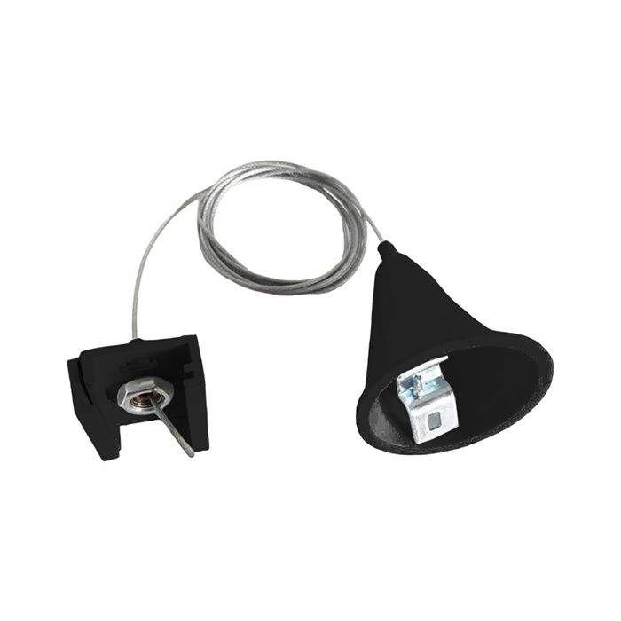 Kit de suspension pour éclairage sur rail triphasé, 1,5 mètres, noir, Pro