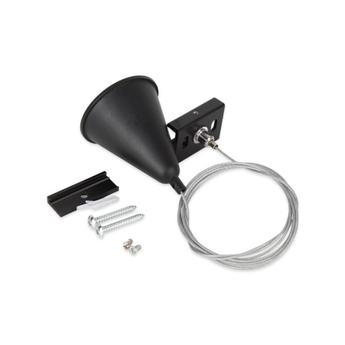 Kit de suspension pour éclairage sur rail triphasé, 1,5 mètres, noir, Pro