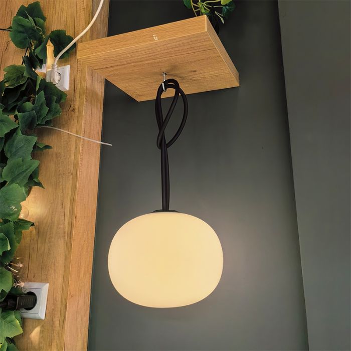 Suspension solaire d'extérieur blanc en plastique, Pien, 1W, 2700K LED, IP54