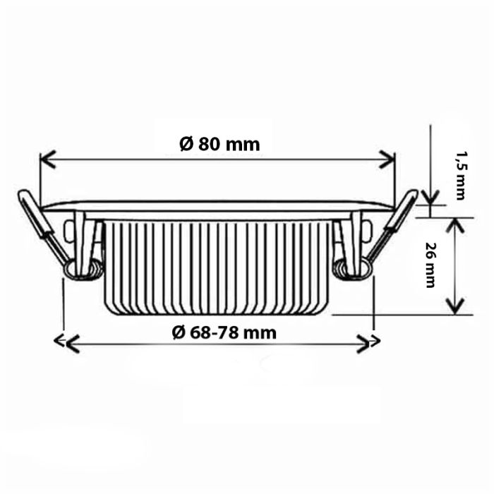 Downlight cuivre en aluminium, Wimke, 5W, dim to warm LED, IP44