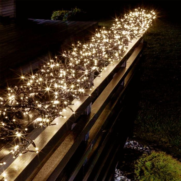 Éclairage de cluster 5 8m 768 led blanc chaud 8 positions