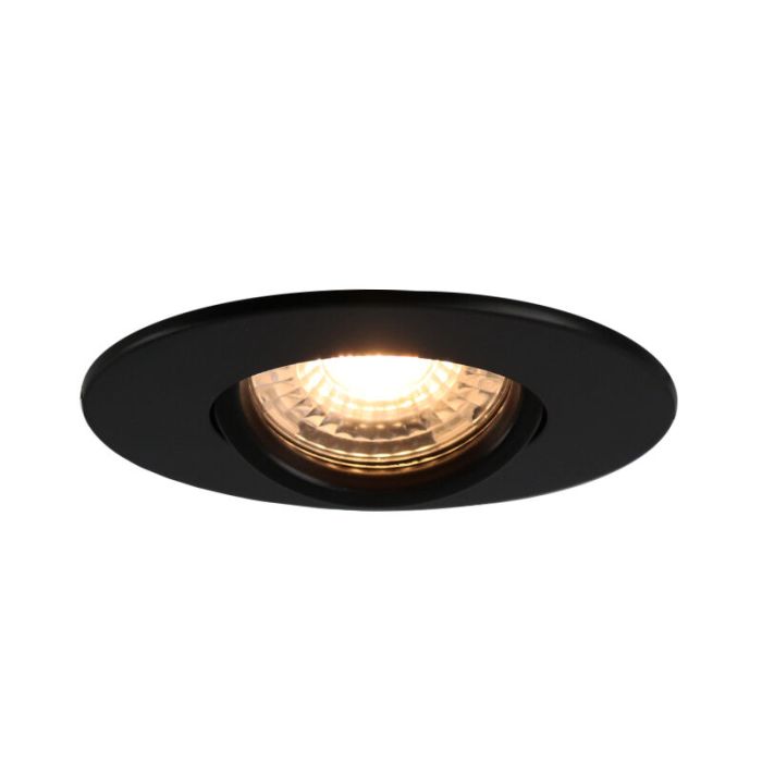Spot encastré salle de bain noir moderne, Jill, IP44