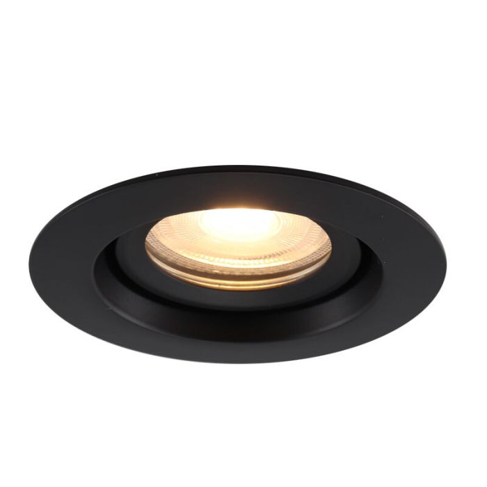 Spot encastré salle de bain noir en aluminium, Jorin, IP65