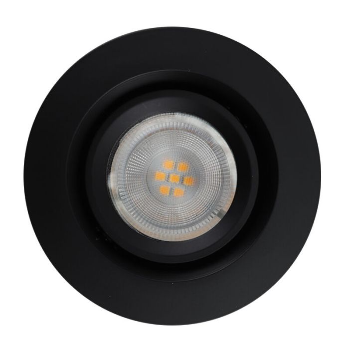 Spot encastré salle de bain noir en aluminium, Jorin, IP65