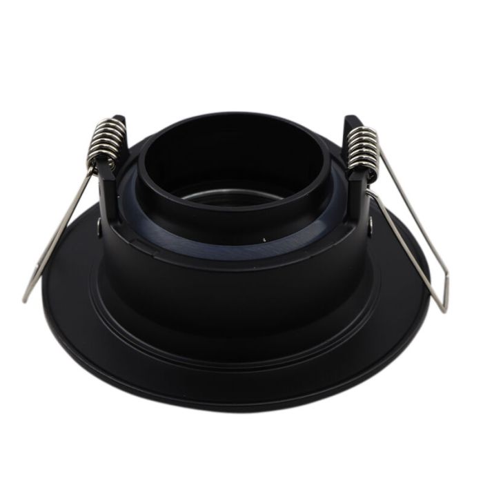 Spot encastré salle de bain noir en aluminium, Jorin, IP65