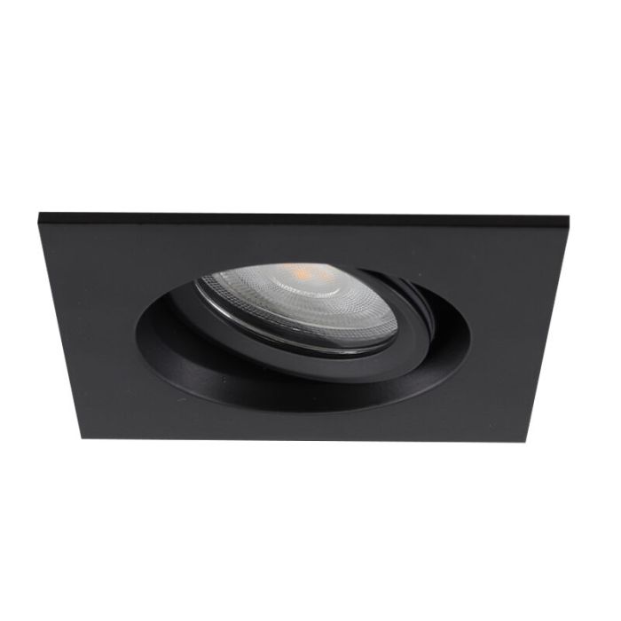 Spot encastré salle de bain noir en aluminium, Jorin, IP65