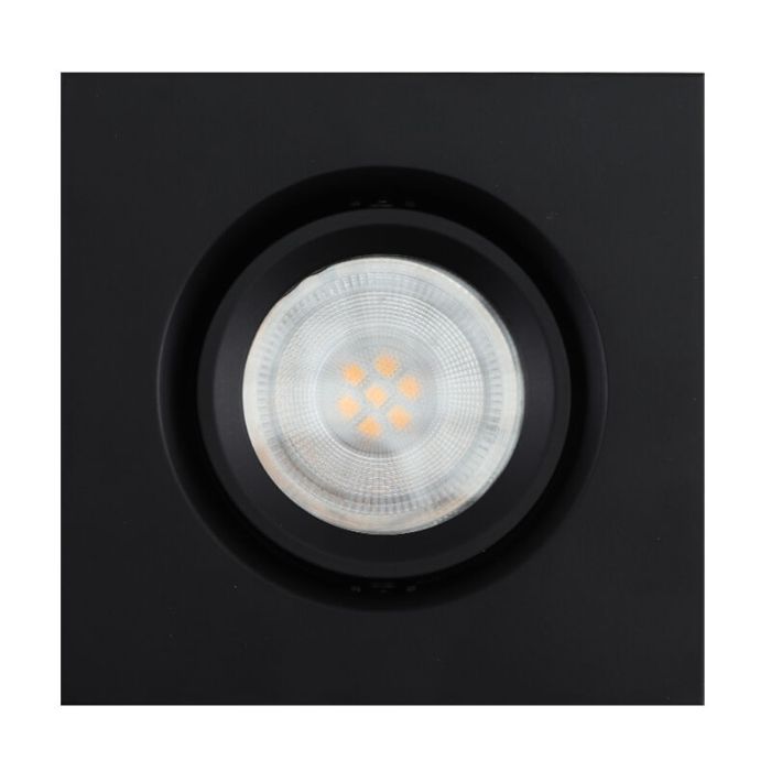 Spot encastré salle de bain noir en aluminium, Jorin, IP65