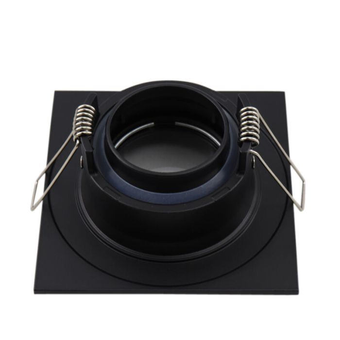Spot encastré salle de bain noir en aluminium, Jorin, IP65