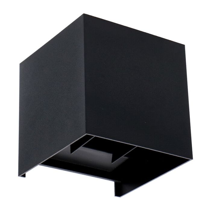 Applique up and down noire en aluminium, Dion, 7W, dim to warm LED, IP65