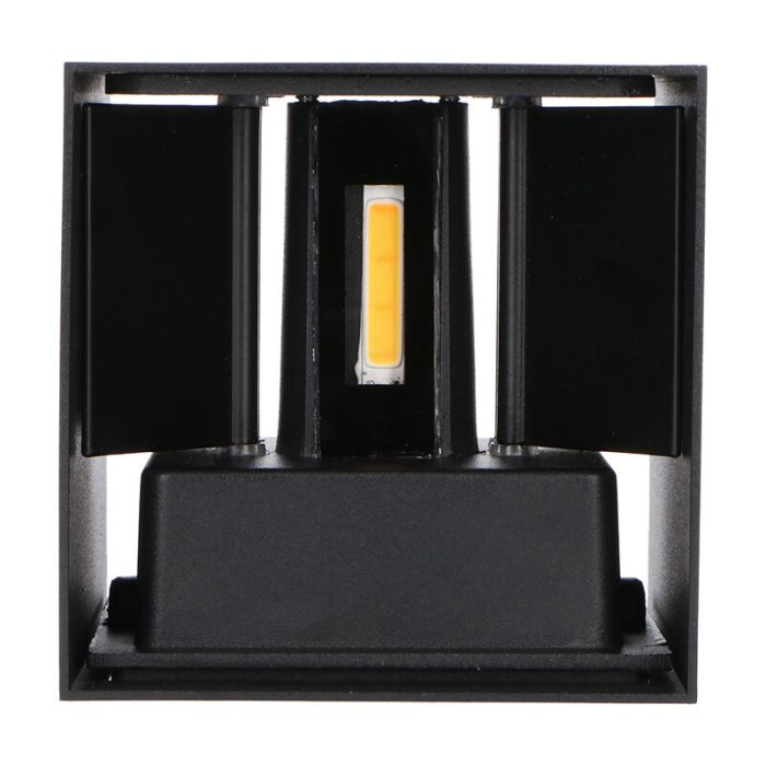 Applique up and down noire en aluminium, Dion, 7W, dim to warm LED, IP65