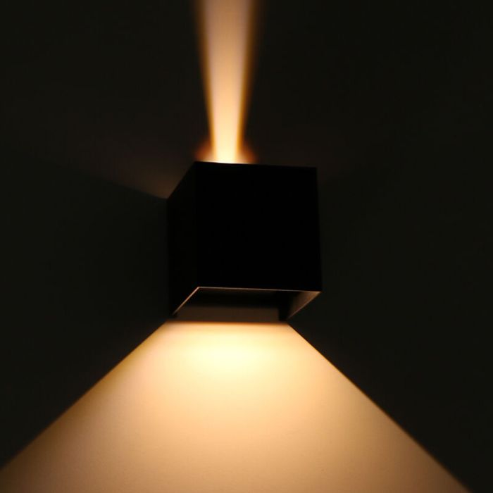 Applique up and down noire en aluminium, Dion, 7W, dim to warm LED, IP65