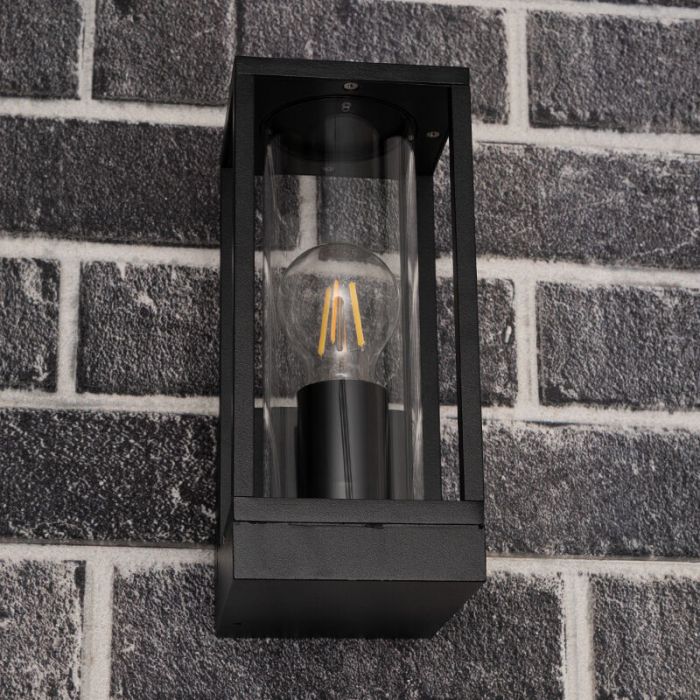 Luminaire extérieur noire en aluminium, Nadja, IP44