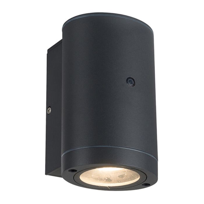 Applique extérieur avec capteur crépusculaire anthracite en aluminium, Ivana, IP44