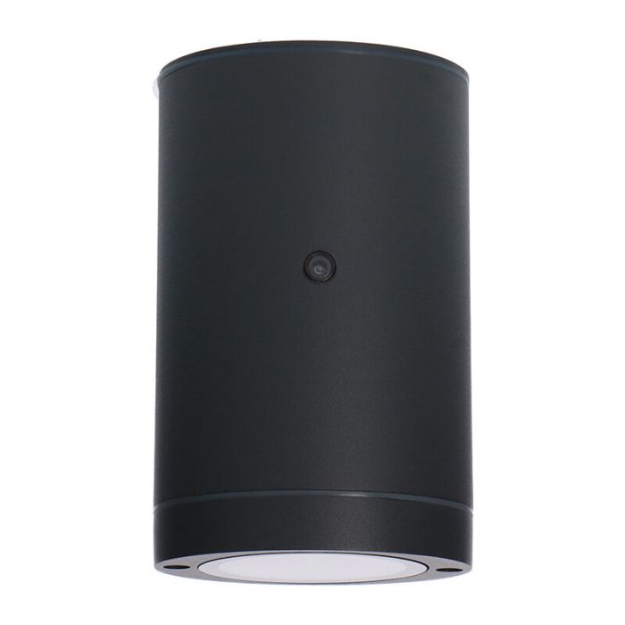 Applique extérieur avec capteur crépusculaire anthracite en aluminium, Ivana, IP44