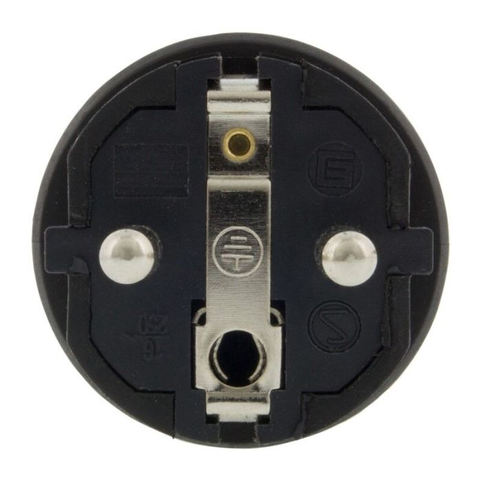 Bouchon SCHUKO Caoutchouc 10/16 Ampère, Noir