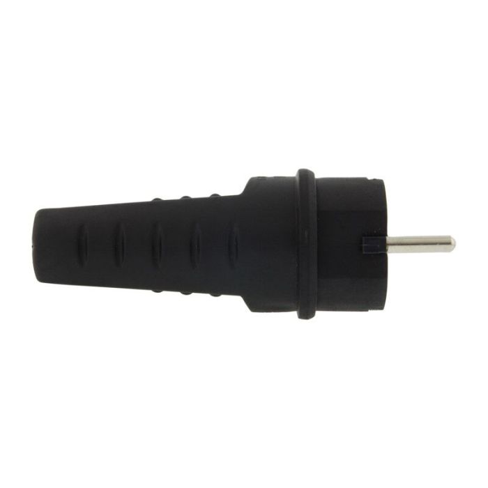 Bouchon SCHUKO Caoutchouc 10/16 Ampère, Noir