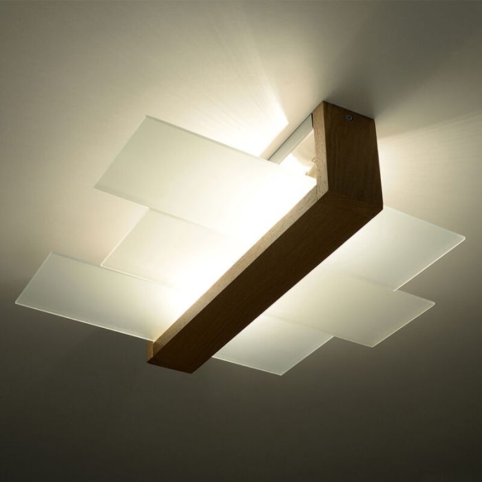 Plafonnier en verre marron, Fouzia