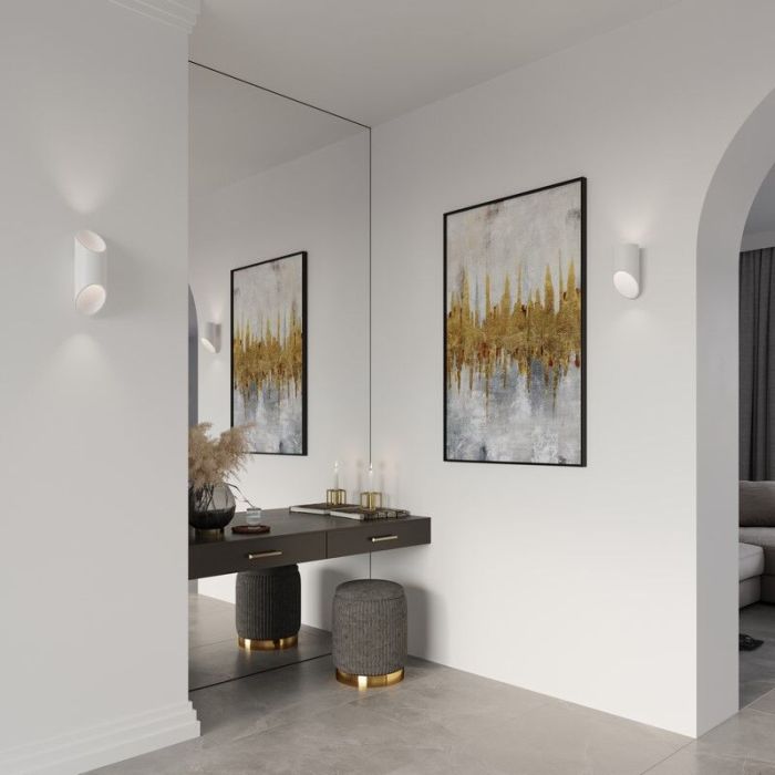 Applique up and down en aluminium blanche, Haidar