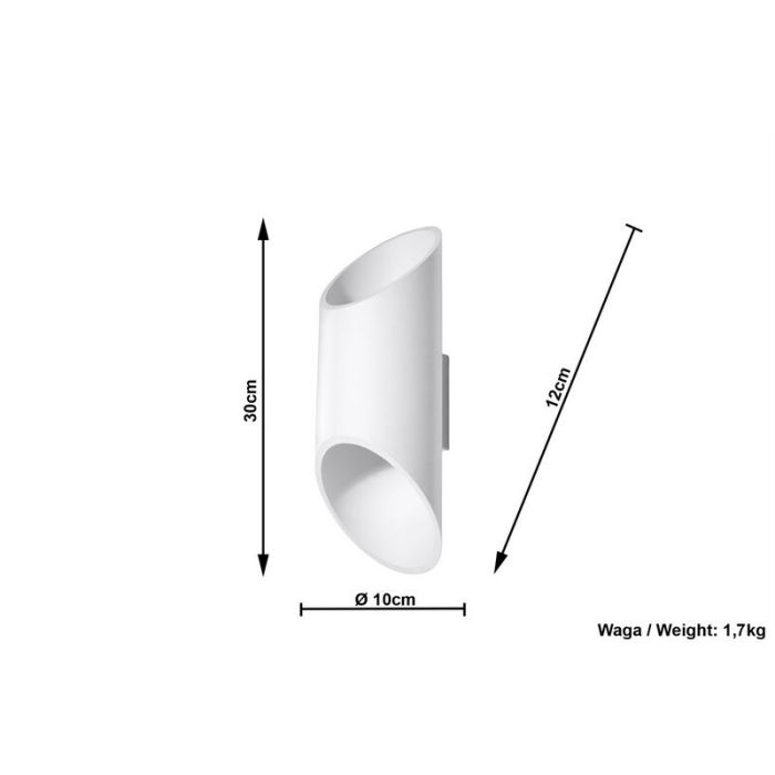Applique up and down en aluminium blanche, Haidar