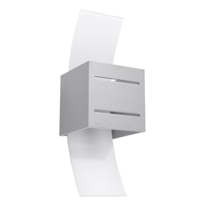 Applique up and down en aluminium grise, Jasmien