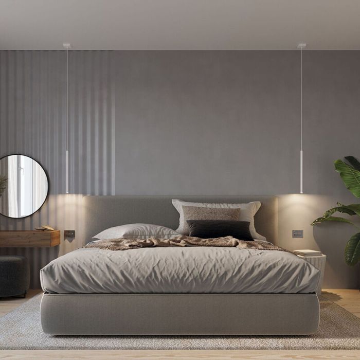 Suspension en aluminium blanche, Hillary