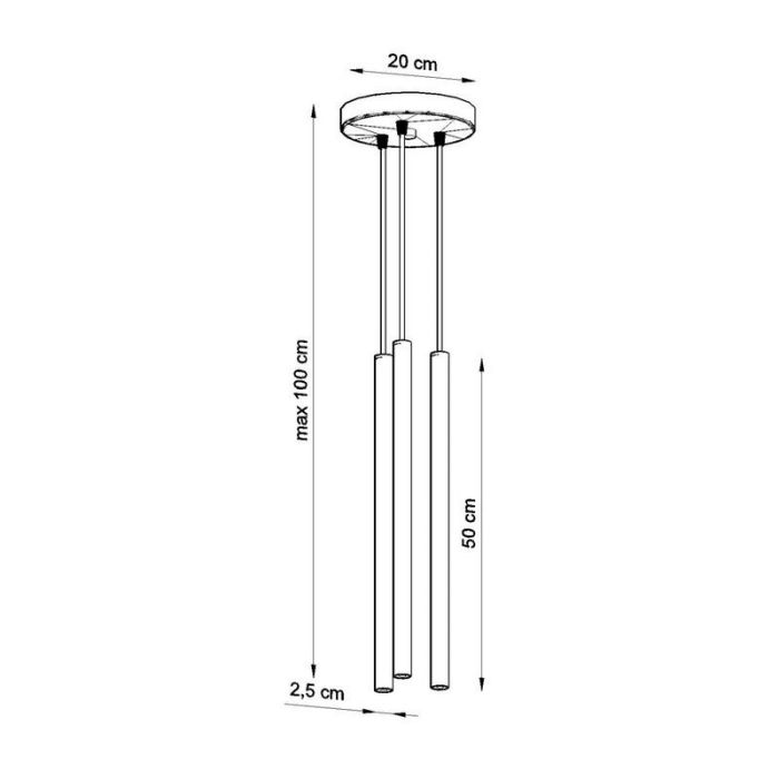 Suspension en aluminium noire, Hillary