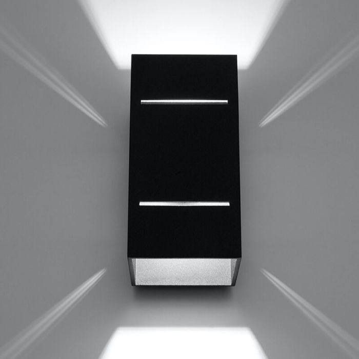 Applique up and down en aluminium noire, Janien