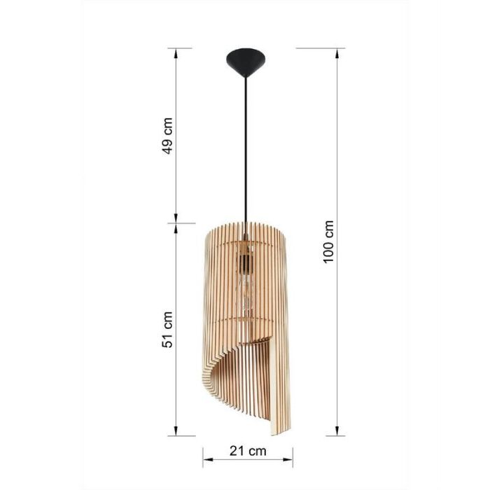 Suspension en bois marronne, Guiseppe