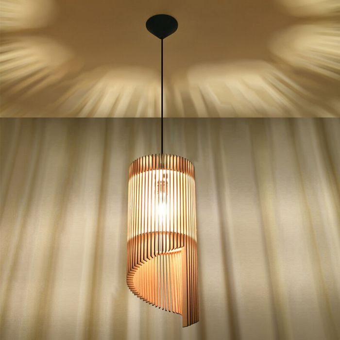 Suspension en bois marronne, Guiseppe
