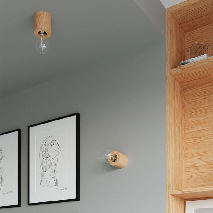 Spot mural en bois marron, Anela