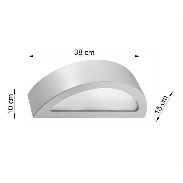 Applique up and down en verre grise, Fadila